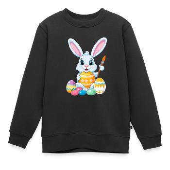 Easter bunny with Easter eggs - Kids Premium Organic Sweatshirt - black - Front - AI Model Kid Female (0cm)