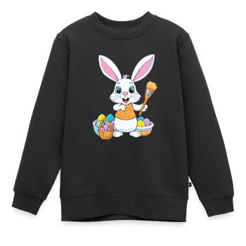Easter bunny with Easter eggs - Kids Premium Organic Sweatshirt - black - Front - AI Model Kid Female (0cm)