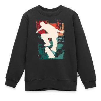 Skateboarding Skate Skater Skateboard Sk8 Vintage - Sweat Premium enfant bio - noir - Devant - AI Model Kid Female (0cm)