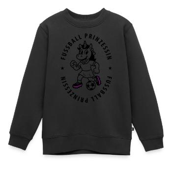 Fussball Prinzessin Einhorn - Kinder Premium Organic Sweatshirt - Schwarz - Vorne - AI Model Kid Female (0cm)