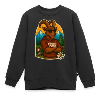 Puissance des Grisons - Sweat Premium enfant bio - noir - Devant - AI Model Kid Female (0cm)
