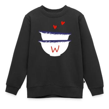 Bretonischer Buchstabe mit Schalen - Kinder Premium Organic Sweatshirt - Schwarz - Vorne - AI Model Kid Female (0cm)