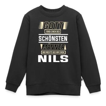 Nils, le plus bel homme, façonné par Dieu Design - Sweat Premium enfant bio - noir - Devant - AI Model Kid Female (0cm)