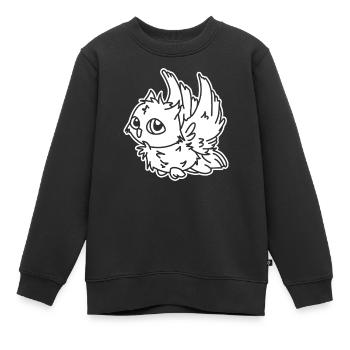 Eule im Flug – mystisches Eulenmotiv Nachtvogel - Kinder Premium Organic Sweatshirt - Schwarz - Vorne - AI Model Kid Female (0cm)