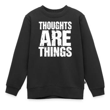 Gedanken nehmen Gestalt an - Kinder Premium Organic Sweatshirt - Schwarz - Vorne - AI Model Kid Female (0cm)