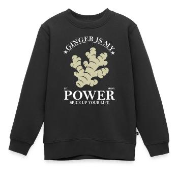 Ingwer ist meine Kraft Design - Kinder Premium Organic Sweatshirt - Schwarz - Vorne - AI Model Kid Female (0cm)