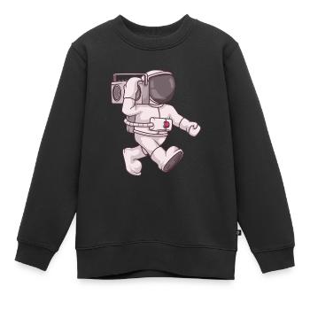 Boombox astronaute - Sweat Premium enfant bio - noir - Devant - AI Model Kid Female (0cm)