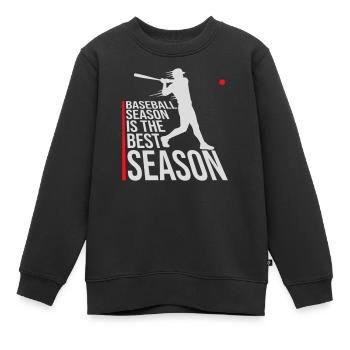 La saison de baseball est la meilleure saison des sports de fans - Sweat Premium enfant bio - noir - Devant - AI Model Kid Female (0cm)