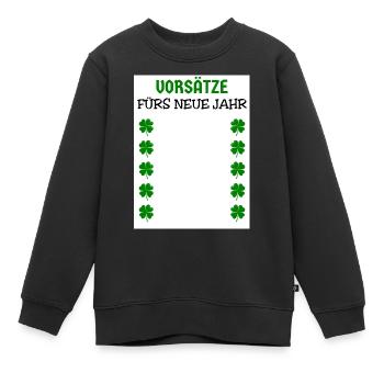 Résolutions du Nouvel An Trèfles du réveillon du Nouvel An - Sweat Premium enfant bio - noir - Devant - AI Model Kid Female (0cm)
