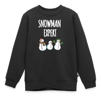 Snowman Expert - Kinder Premium Organic Sweatshirt - Schwarz - Vorne - AI Model Kid Female (0cm)