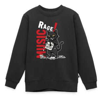 Music Rage Cat Notenblatt Humor - Kinder Premium Organic Sweatshirt - Schwarz - Vorne - AI Model Kid Female (0cm)