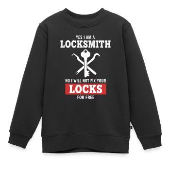 Humor Schlosser repariert keine Schlösser - Kinder Premium Organic Sweatshirt - Schwarz - Vorne - AI Model Kid Female (0cm)