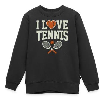 Tennis shirt, I Love Tennis Hoodie, Shorts - Kinder Premium Organic Sweatshirt - Schwarz - Vorne - AI Model Kid Female (0cm)