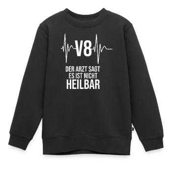 V8 Liebhaber Shirt - Autoliebhaber Shirt - V8  - Kinder Premium Organic Sweatshirt - Schwarz - Vorne - AI Model Kid Female (0cm)