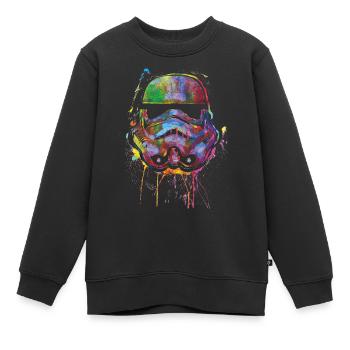 Star Wars Sturmtruppen Helm Painted Artsy Style - Kinder Premium Organic Sweatshirt - Schwarz - Vorne - AI Model Kid Female (0cm)