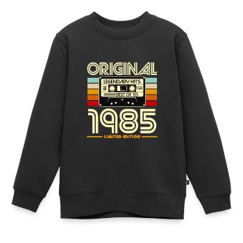 1985 Cassette Retro Légende Hits - Sweat Premium enfant bio - noir - Devant - AI Model Kid Female (0cm)