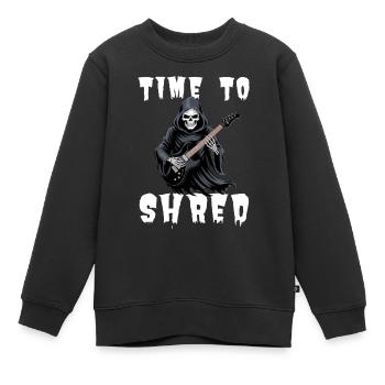 Time To Shred Grim Reaper Guitar - Kinder Premium Organic Sweatshirt - Schwarz - Vorne - AI Model Kid Female (0cm)
