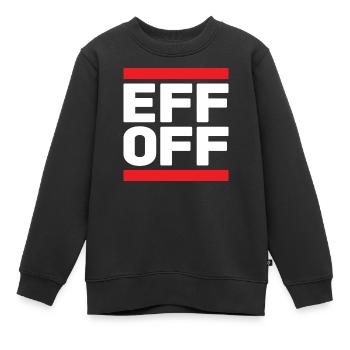 Slogan in Rot-Weiß - Kinder Premium Organic Sweatshirt - Schwarz - Vorne - AI Model Kid Female (0cm)