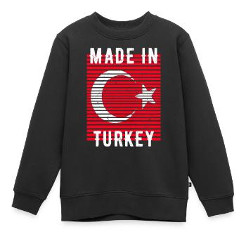 Made In Turkey Türkei Heimatland - Kinder Premium Organic Sweatshirt - Schwarz - Vorne - AI Model Kid Female (0cm)
