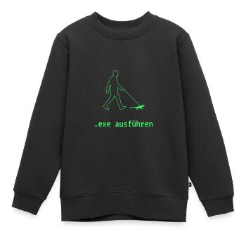 exe ausführen - Kinder Premium Organic Sweatshirt - Schwarz - Vorne - AI Model Kid Female (0cm)