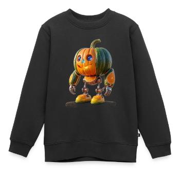 Citrouille Robot Citrouille Citrouille Citrouille - Sweat Premium enfant bio - noir - Devant - AI Model Kid Female (0cm)