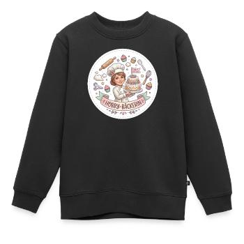 Hobbybäckerin mit Kuchenzauber - Kinder Premium Organic Sweatshirt - Schwarz - Vorne - AI Model Kid Female (0cm)