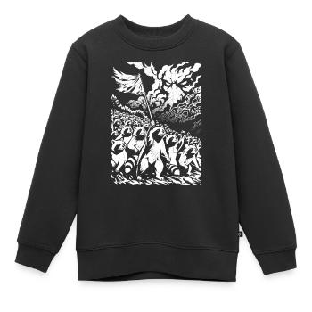 Protestation des ratons laveurs : design artistique urbain vintage - Sweat Premium enfant bio - noir - Devant - AI Model Kid Female (0cm)