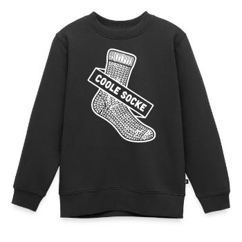 Coole Socke Banner - Kinder Premium Organic Sweatshirt - Schwarz - Vorne - AI Model Kid Female (0cm)