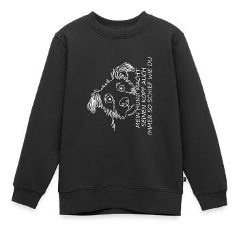 Dog portrait with funny saying - Kids Premium Organic Sweatshirt - black - Front - AI Model Kid Female (0cm)