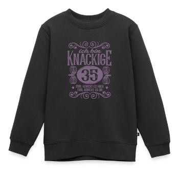 35. Geburtstag Sprüche Frauen ich bin Knackige 35 - Kinder Premium Organic Sweatshirt - Schwarz - Vorne - AI Model Kid Female (0cm)