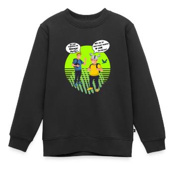 Wikinger Party oder W-LAN Verstärker Wifi Design - Kinder Premium Organic Sweatshirt - Schwarz - Vorne - AI Model Kid Female (0cm)