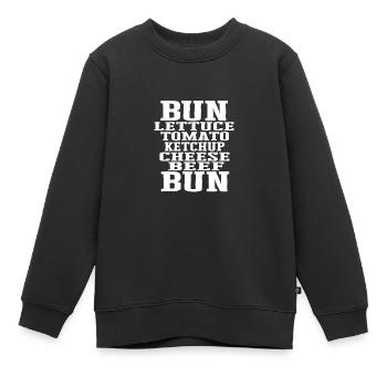 Hamburger Burgeraufbau - Sweat Premium enfant bio - noir - Devant - AI Model Kid Female (0cm)