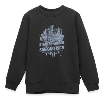 Ich bin Staplerfahrer wenn ich sarkastisch werde - Kinder Premium Organic Sweatshirt - Schwarz - Vorne - AI Model Kid Female (0cm)