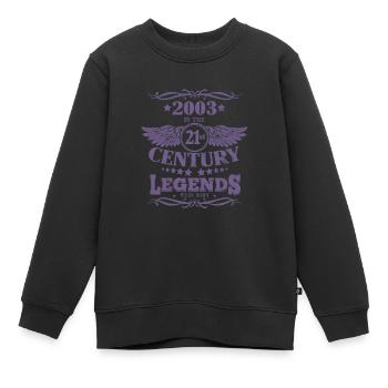 Jahrgang 2003 Legenden wurden im 21. Jahrhundert - Kinder Premium Organic Sweatshirt - Schwarz - Vorne - AI Model Kid Female (0cm)