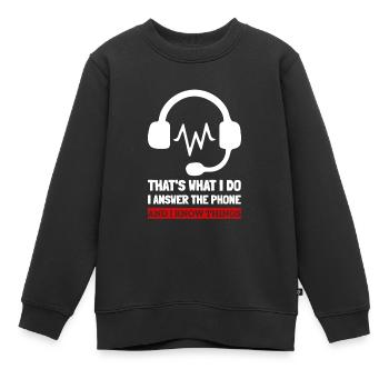 Kundendienstmitarbeiter Call Center-Agent - Kinder Premium Organic Sweatshirt - Schwarz - Vorne - AI Model Kid Female (0cm)