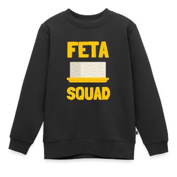 Feta Greek Feta Cheese Lover And Greek Foodlover - Kinder Premium Organic Sweatshirt - Schwarz - Vorne - AI Model Kid Female (0cm)