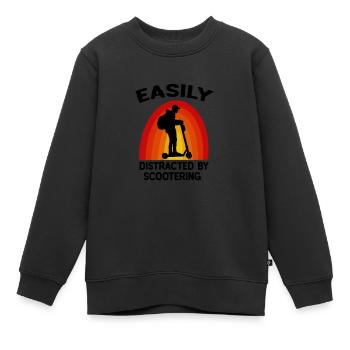 E-Roller E-Scooter Roller Electric Scooter Roller - Kinder Premium Organic Sweatshirt - Schwarz - Vorne - AI Model Kid Female (0cm)