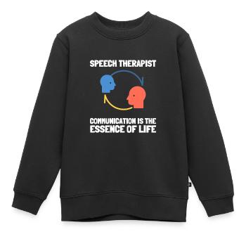 Speech Language Pathologist Speech Therapy SLP - Kinder Premium Organic Sweatshirt - Schwarz - Vorne - AI Model Kid Female (0cm)