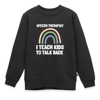 Speech Language Pathologist Speech Therapy SLP - Kinder Premium Organic Sweatshirt - Schwarz - Vorne - AI Model Kid Female (0cm)