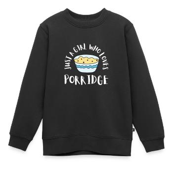 Bouillie céréales Grits Kasha Upma Riz et avoine - Sweat Premium enfant bio - noir - Devant - AI Model Kid Female (0cm)