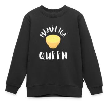 Mamaliga Bouillie moldave roumaine Polenta - Sweat Premium enfant bio - noir - Devant - AI Model Kid Female (0cm)