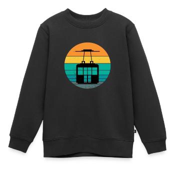 Téléphérique Tramway Téléphérique Télécabine - Sweat Premium enfant bio - noir - Devant - AI Model Kid Female (0cm)