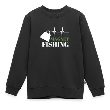 Magnet Fishing Magnet Fisher Fisherman - Kinder Premium Organic Sweatshirt - Schwarz - Vorne - AI Model Kid Female (0cm)