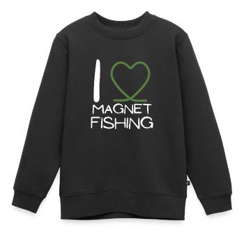 Magnet Fishing Magnet Fisher Fisherman - Kinder Premium Organic Sweatshirt - Schwarz - Vorne - AI Model Kid Female (0cm)