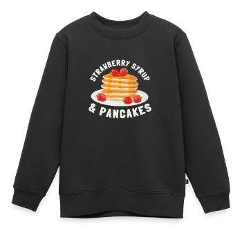 Syrup For Pancakes Flipping Flapjack Breakfast - Kids Premium Organic Sweatshirt - black - Front - AI Model Kid Female (0cm)
