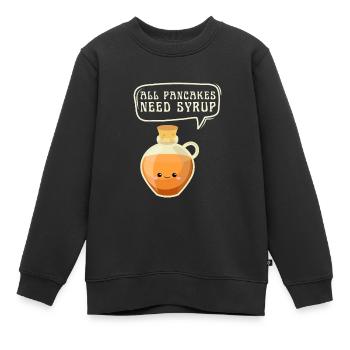 Syrup For Pancakes Flipping Flapjack Breakfast - Kids Premium Organic Sweatshirt - black - Front - AI Model Kid Female (0cm)