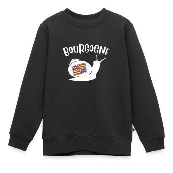 Escargot Bourgogne France - Sweat Premium enfant bio - noir - Devant - AI Model Kid Female (0cm)