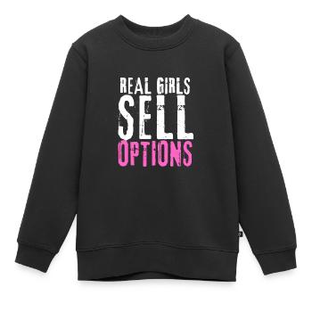 Options Trading Cash Secured Puts Future Forex - Kinder Premium Organic Sweatshirt - Schwarz - Vorne - AI Model Kid Female (0cm)