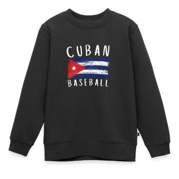 Latino cubain Cuba Baseball - Sweat Premium enfant bio - noir - Devant - AI Model Kid Female (0cm)