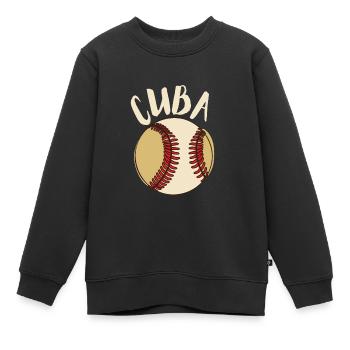 Latino Cubain Cuba Baseball - Sweat Premium enfant bio - noir - Devant - AI Model Kid Female (0cm)